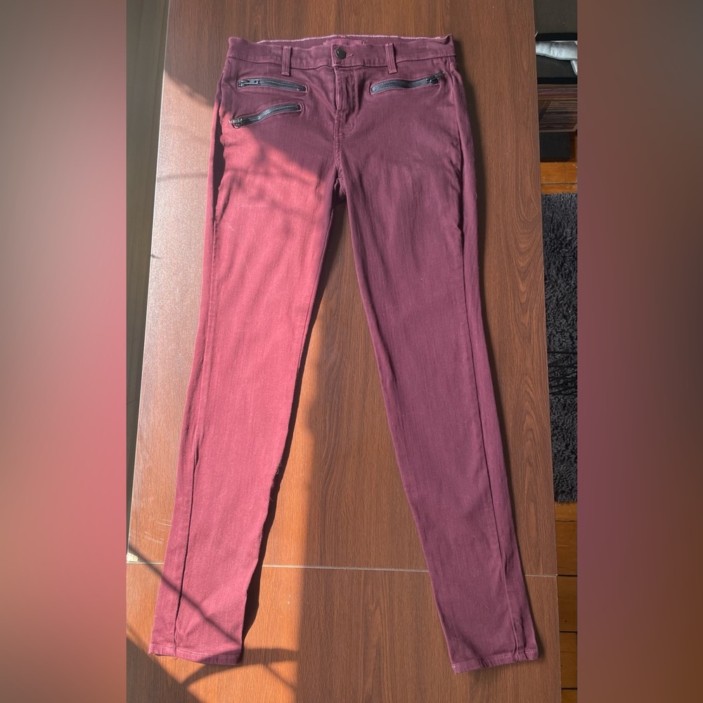 J. Brand- J Brand jeans size 28 maroon really cute with zippers great condition!
